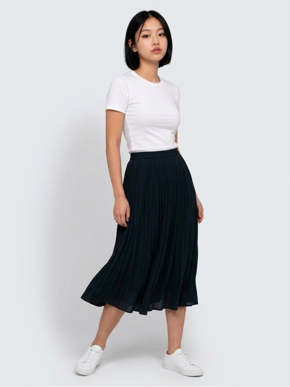 Nordstrom Black A-Line Midi Skirt